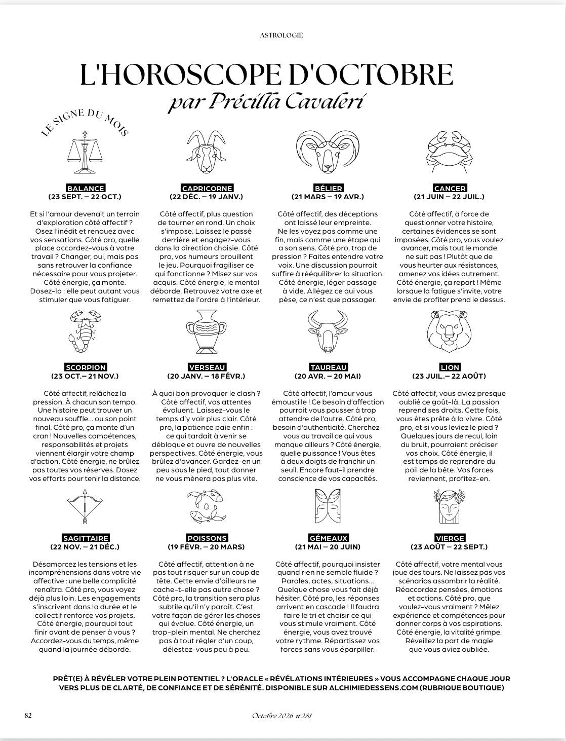 Horoscope Octobre 2026
